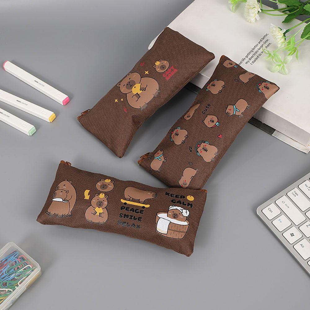 Kapybara Pappersförvaringsväska Multifunktionell Pennfodral Tecknad Pennfodral