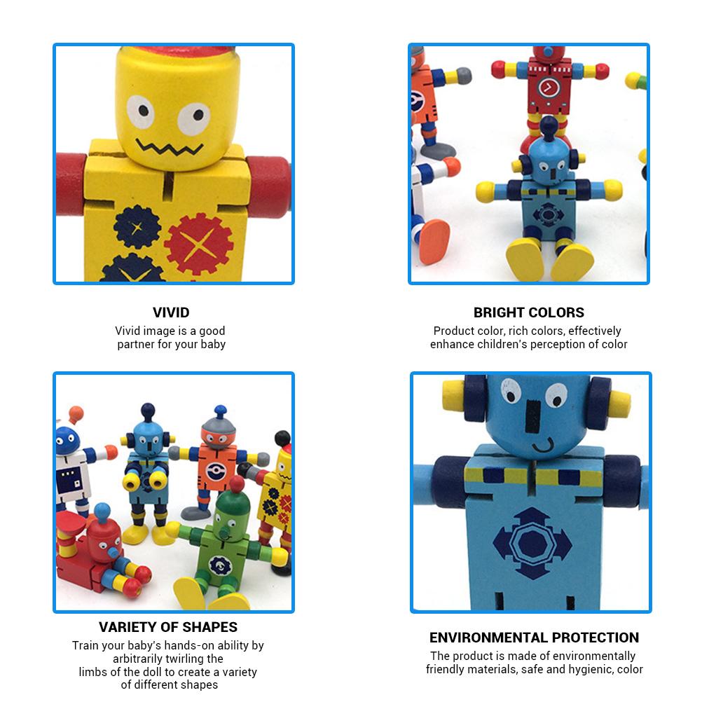 Holz Walnuss Marionetten Roboter Actionfiguren Flexible Gelenke Roboter Geschenk für Kinder