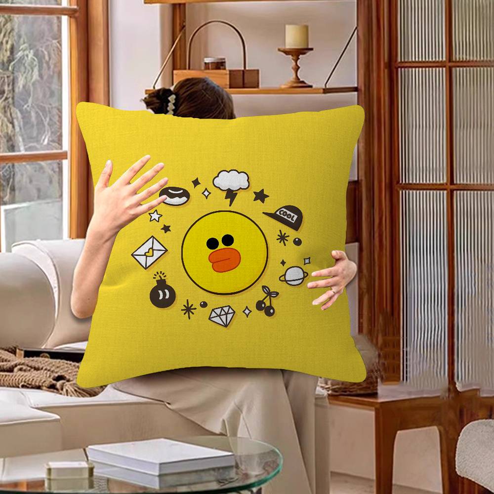 Cute Cartoon Art Duck Pillow Gift Home Office Decoration Bedroom Sofa Car Cushion Cover case 45x45