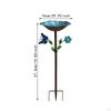 Metal Bird Bath for Outside Feeder Bowl Birdfeeder Vintage Design with 3 Prong Stake Base