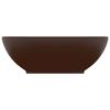 VidaXL Luxury Oval Washbasin Countertop Basin Toilet Hand Basin Bathroom Kitchen Home Interior Dark Brown Matte 146929