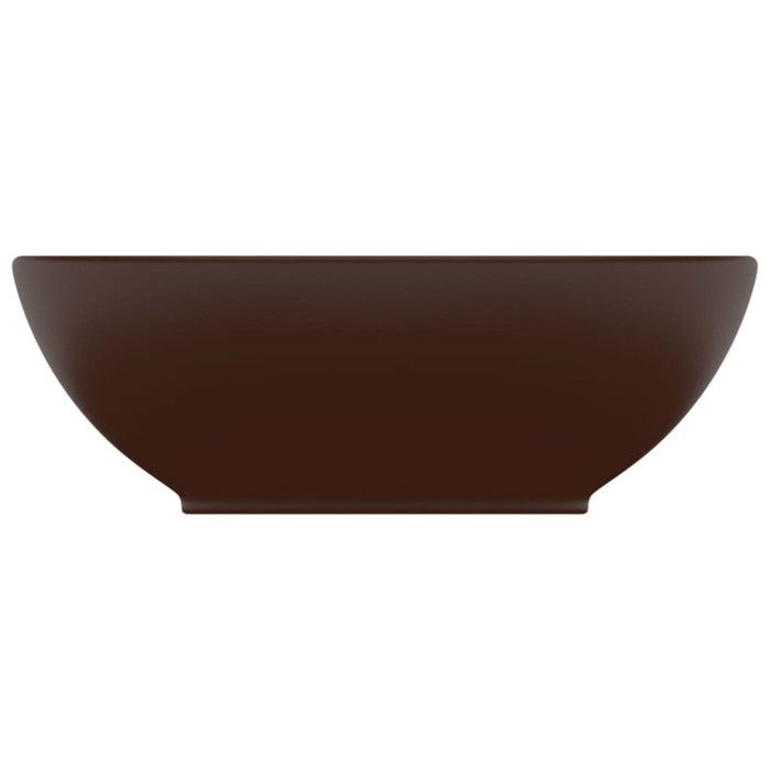 VidaXL Luxury Oval Washbasin Countertop Basin Toilet Hand Basin Bathroom Kitchen Home Interior Dark Brown Matte 146929