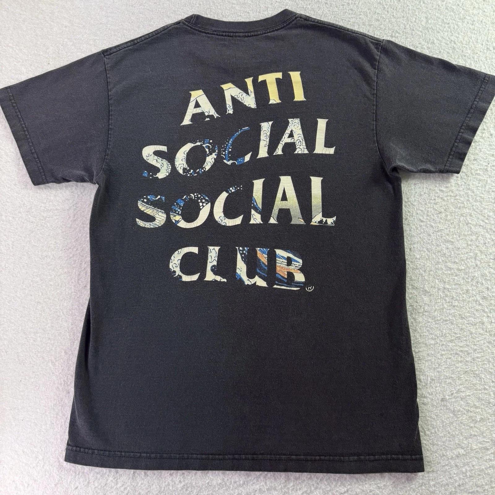 Anti Social Social Club Shirt ASSC Great Wave Hokusai Streetwear Medium Distress S