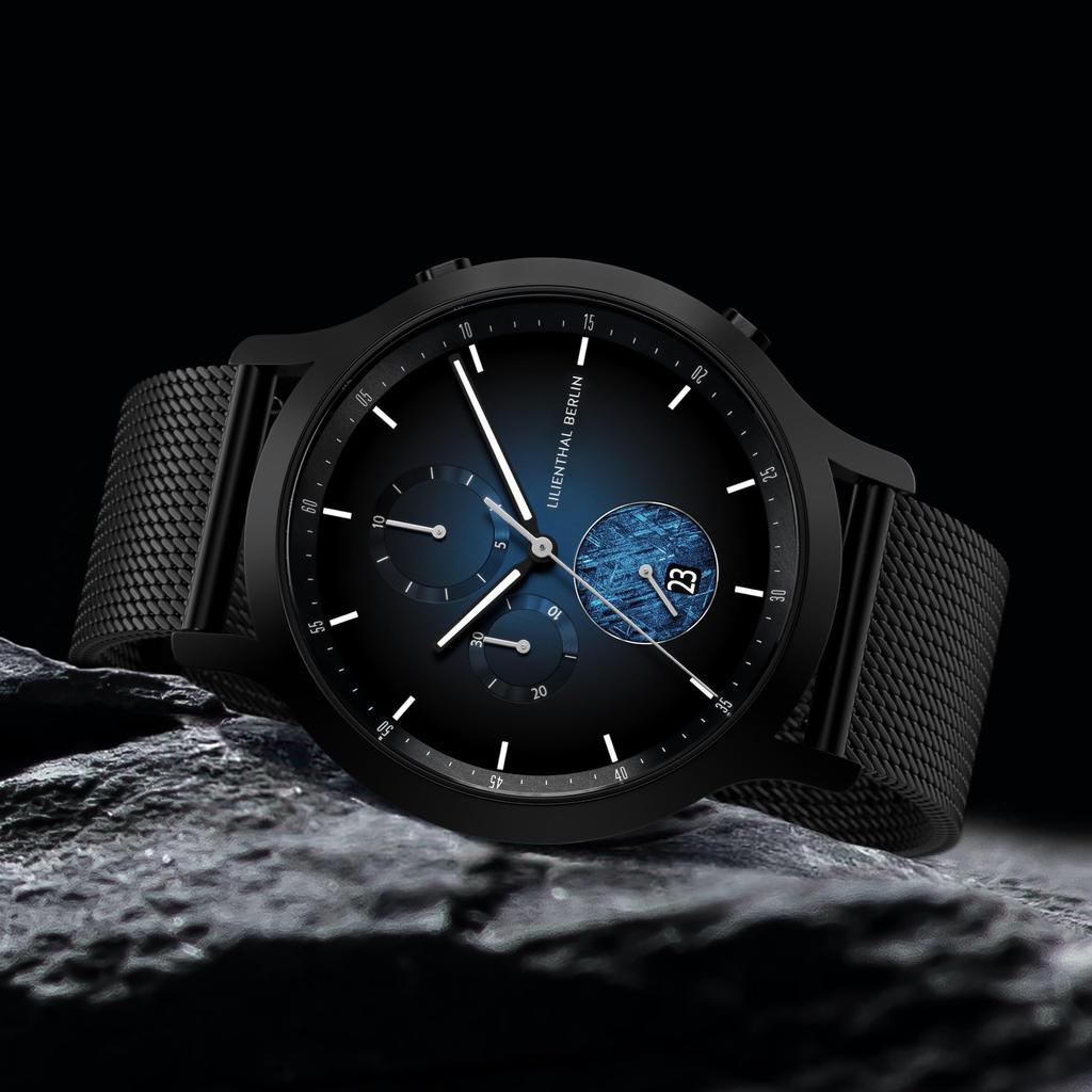 Lilienthal Berlin Made in Watch, Chronograf, Data, Meteoryt, Niemcy, C01-024-B023C