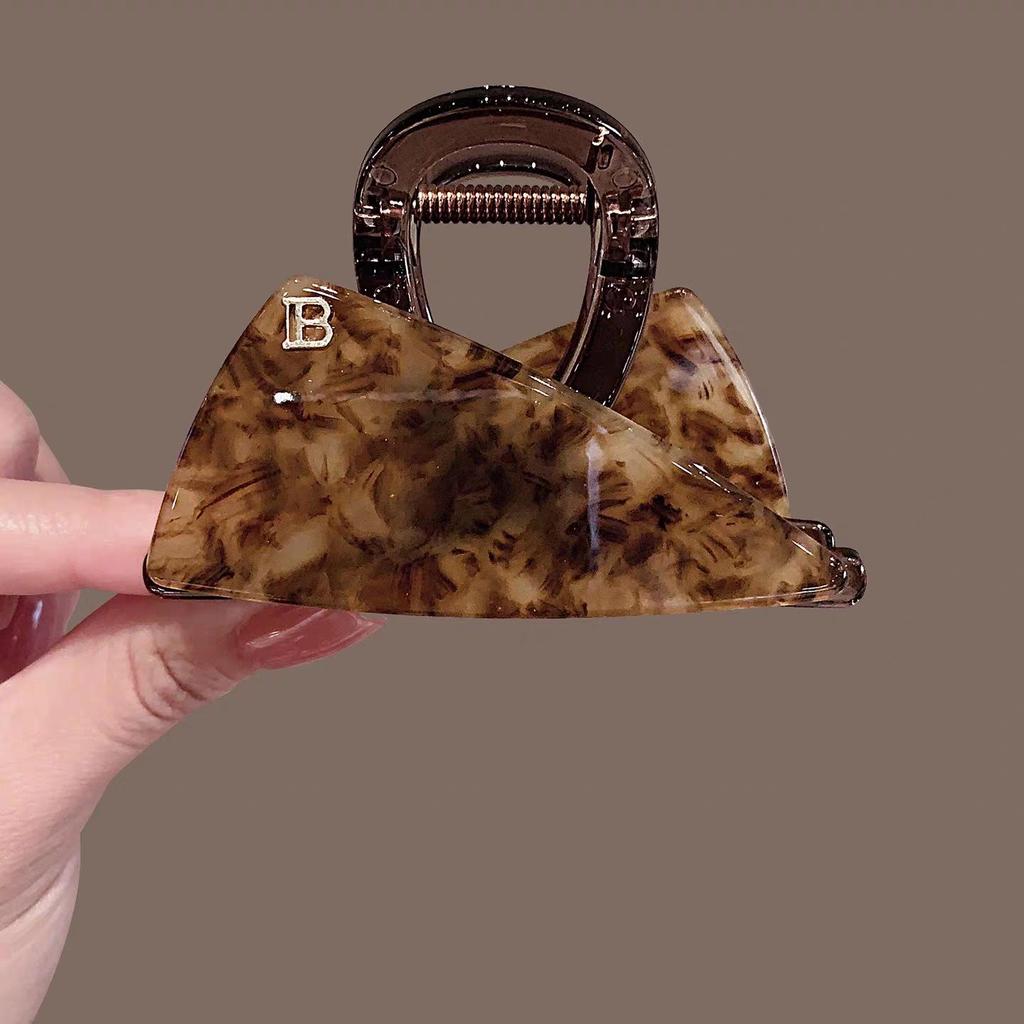 Korean Leopard Print Bow Hair Claw: Extra Large High-End Half Updo Clip for Women