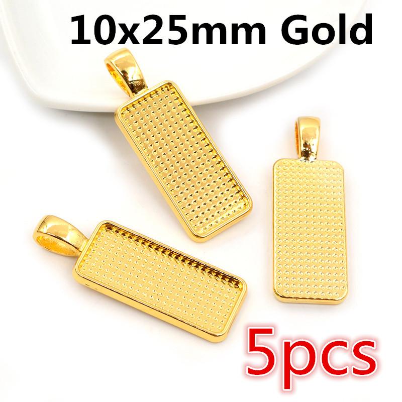 Hot Sales 10X25/10x50/25x50mm Cameo Rectangle Bezels Blank Pendant Cabochon Base Setting For Jewelry Making Accessories Supplies