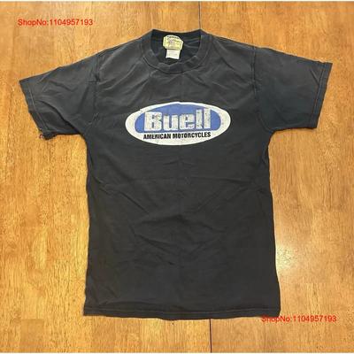 Vintage 90s Vanson Leer Buell Motoren T-shirt Klein Gemaakt in de VS Vintage verweerd Gewassen Uitgerekt grafisch mode Zacht