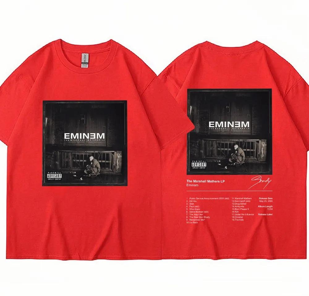 Eminem Rapper T Shirt The Marshall Mathers LP Album Print Vintage T-shirt Casual Short Sleeve Men Women Loose Tees Streetwear