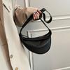 Unique Retro Shoulder Bag for Women PU Leather Crossbody Bag Saddle Design Line Bag Banana Bag Fashion