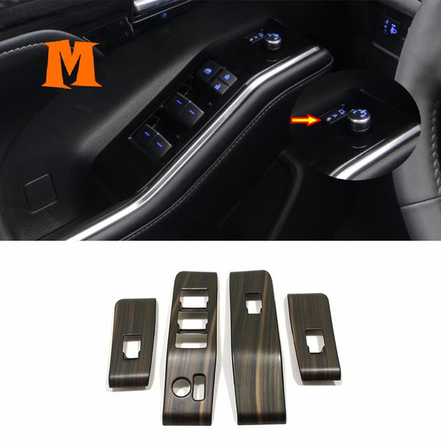 Holzmaserung 2022 Innenausstattung für Toyota Highlander Auto Gangschaltung Panel Wasserbecherhalter Dekor Aufkleber Abdeckung