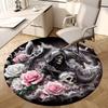 1pc Office Carpet Chair Mats Gothic Death with Roses and Dragon Perfect for Decorating Office Chairs, Living Rooms, Or Bedrooms