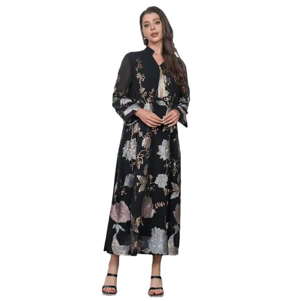 Paillettenstickerei Quastenkleid im Nahen Osten für Damen