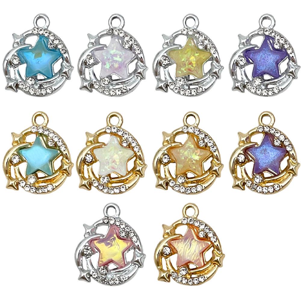 Star Moon Light Diamond Pendant Charm for DIY Jewelry Accessories
