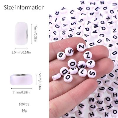 100/Bag Diy Black And White English Acrylic Letter Beads Handmade Bracelets Necklaces Beaded Accessories