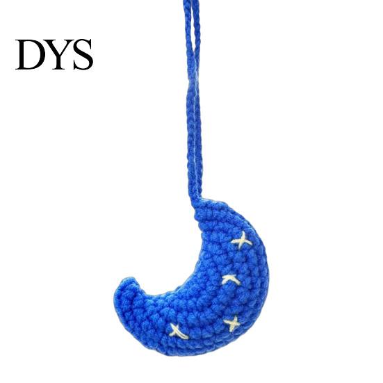 Spooky Interior Car Decoration Rearview Mirror Crochet Hanging Decoration, Knitting Grim Reaper Ghost Moon Star Snowman Ornament, Halloween
