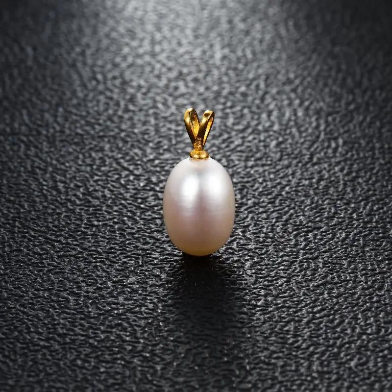 

Freshwater Multiple Color 8-9mm White Black Pink Purple Pearl 925 Silver DIY Pendant Rabbit Buckle For Women Girls біле золото кольору