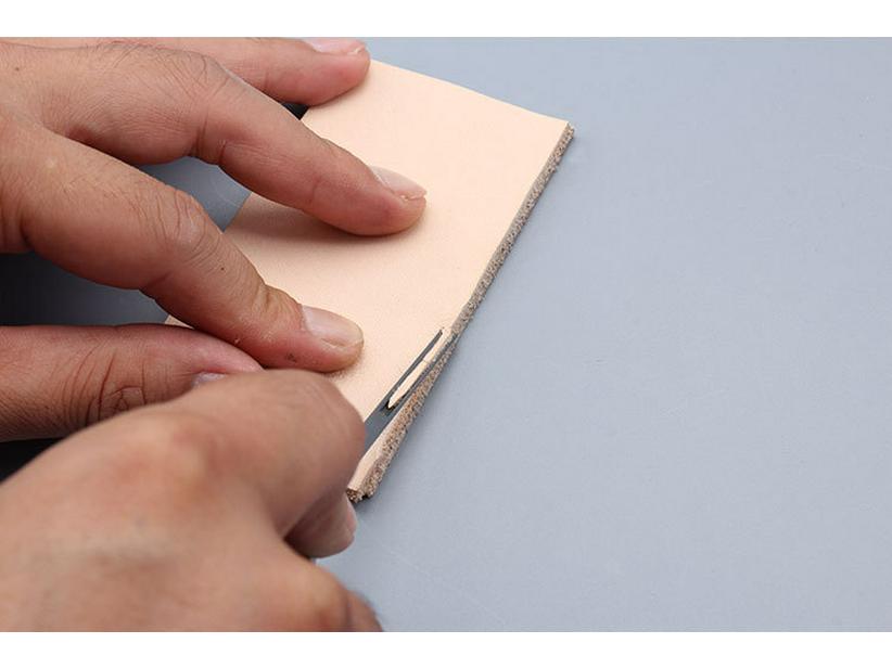 DIY Leather Skiving Tool with Sandalwood Handle for Handmade Goods and Wallets
