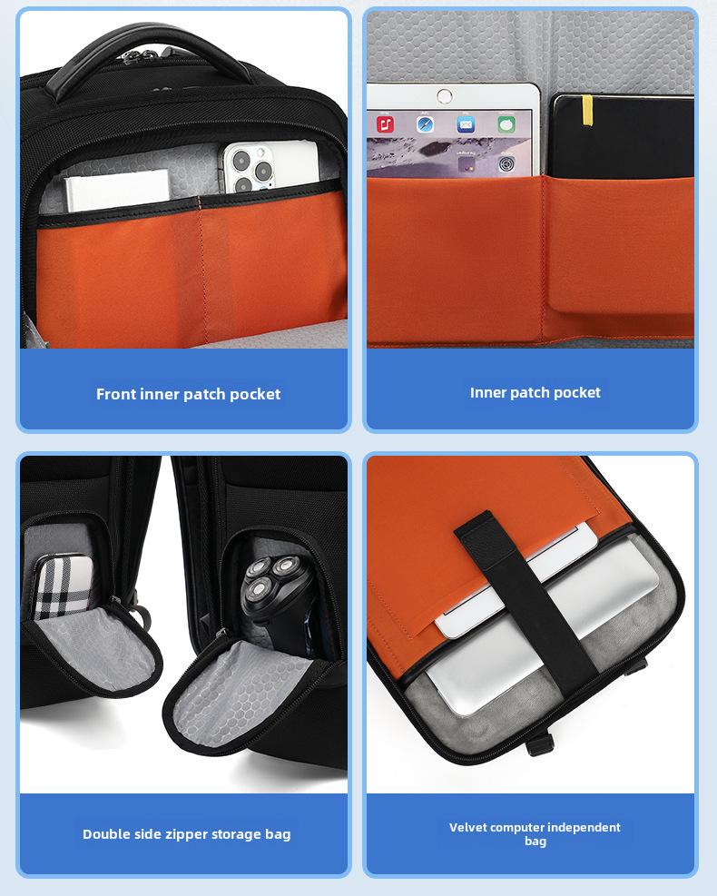 Men's High-End Genuine Leather Large Capacity Laptop Backpack for Business and Travel