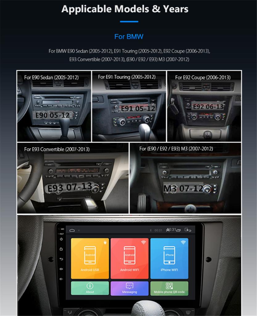 Android 9.1 Head Unit for BMW 3 Series E90/E92/E93