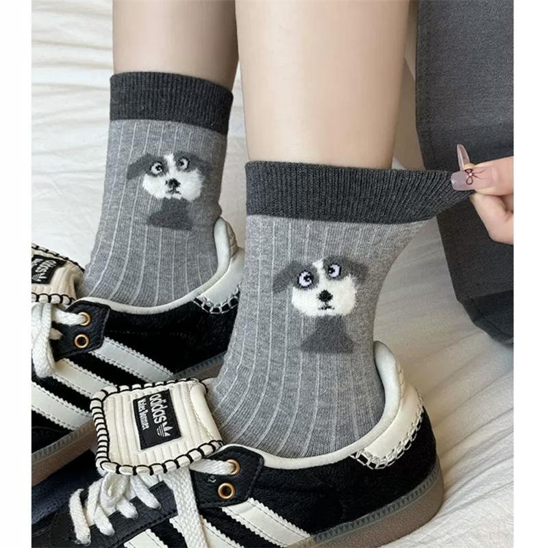 3 Perechi Șosete Dama Toamnă și Iarnă Până la Mijlocul Gambei Pluș Flocat Primăvară și Toamnă Șosete Pile Drăguțe