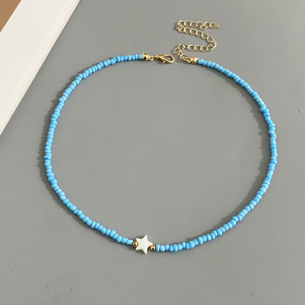New Fashion Star Nature Shell Choker Necklace for Women Girl Spring Summer Handmade Short Necklace Gift for Friend