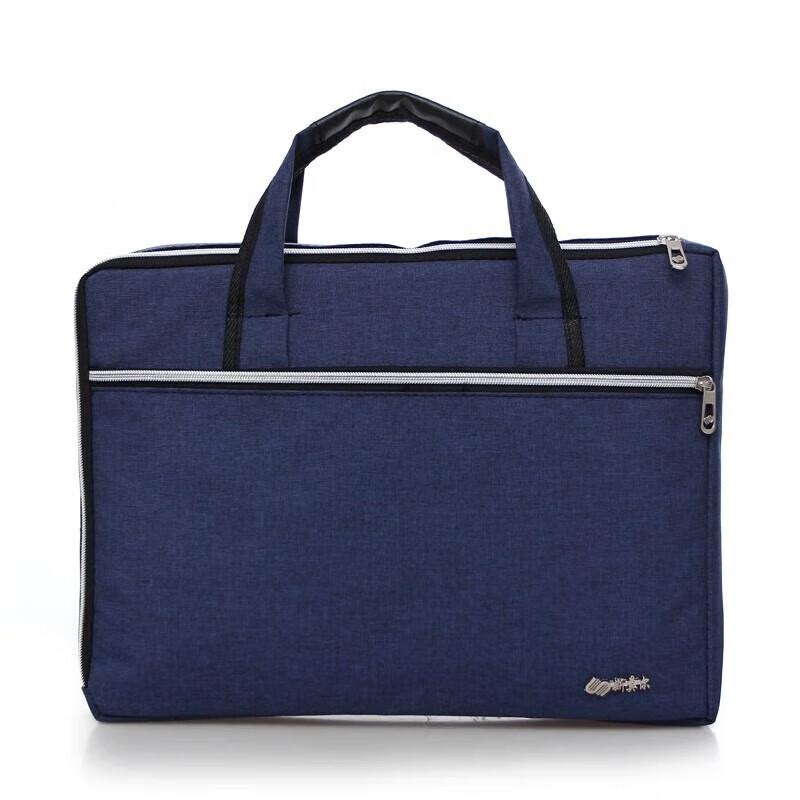 Small 8133 Blue Cowhide Business 15.6-inch Laptop Backpack