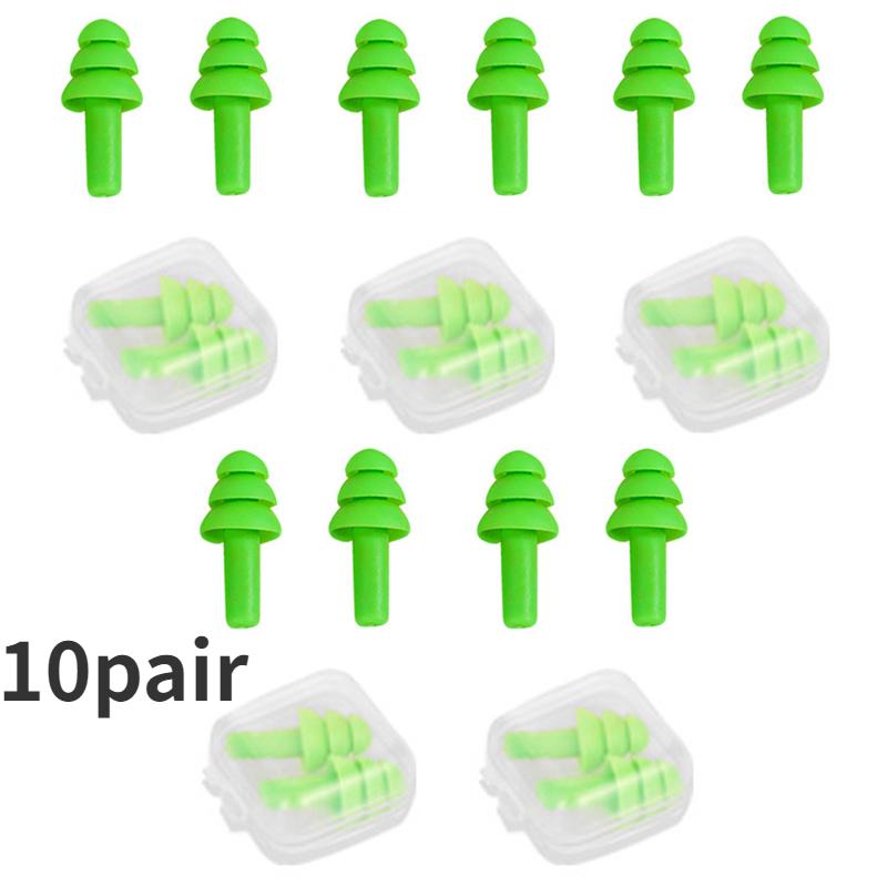 10Pairs Silicone Earplugs Noise Reduction Comfort Earplugs Soft Waterproof Swimming Waterproof Insulation Cancelling For Sleep