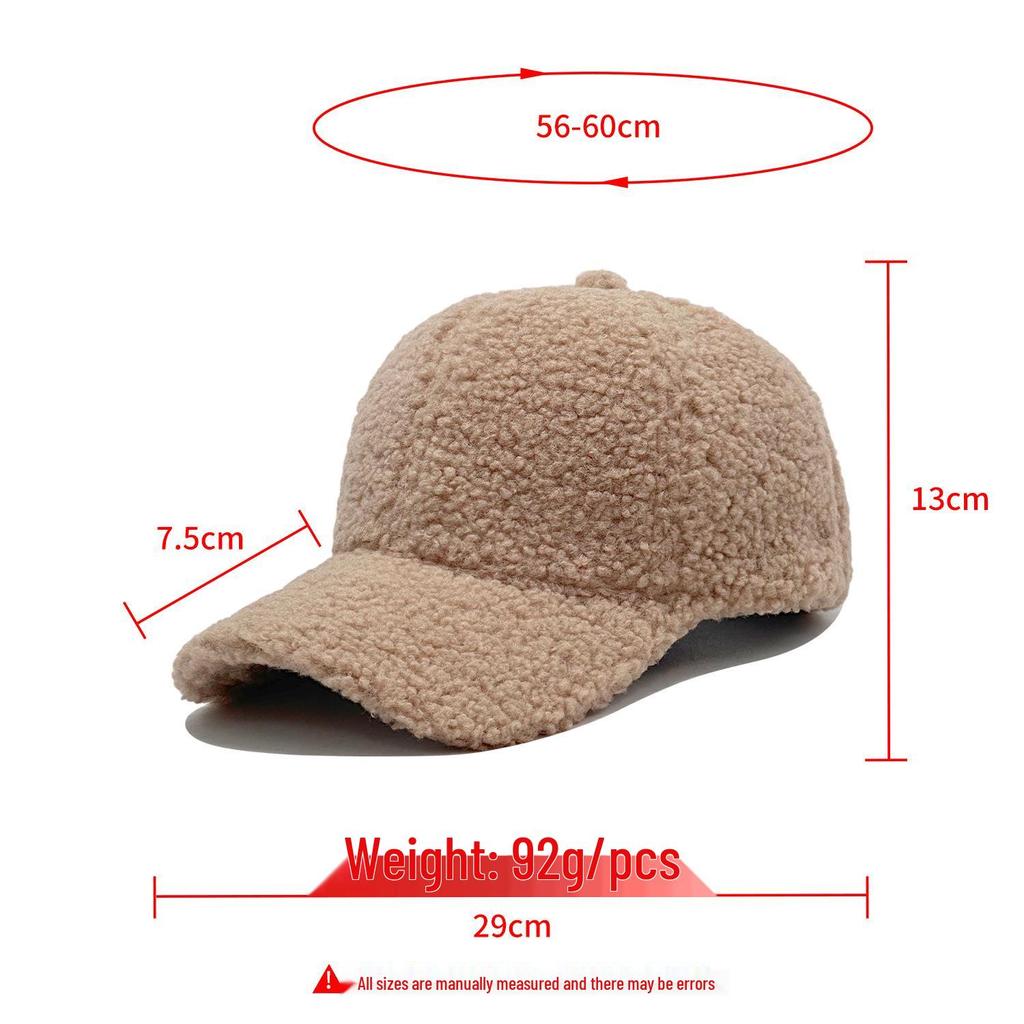 Cappellino da Baseball in Pelliccia Sintetica Stile Coreano per Donna e Uomo - Versatile Cappello Invernale Caldo Casual a Becco d'Anatra