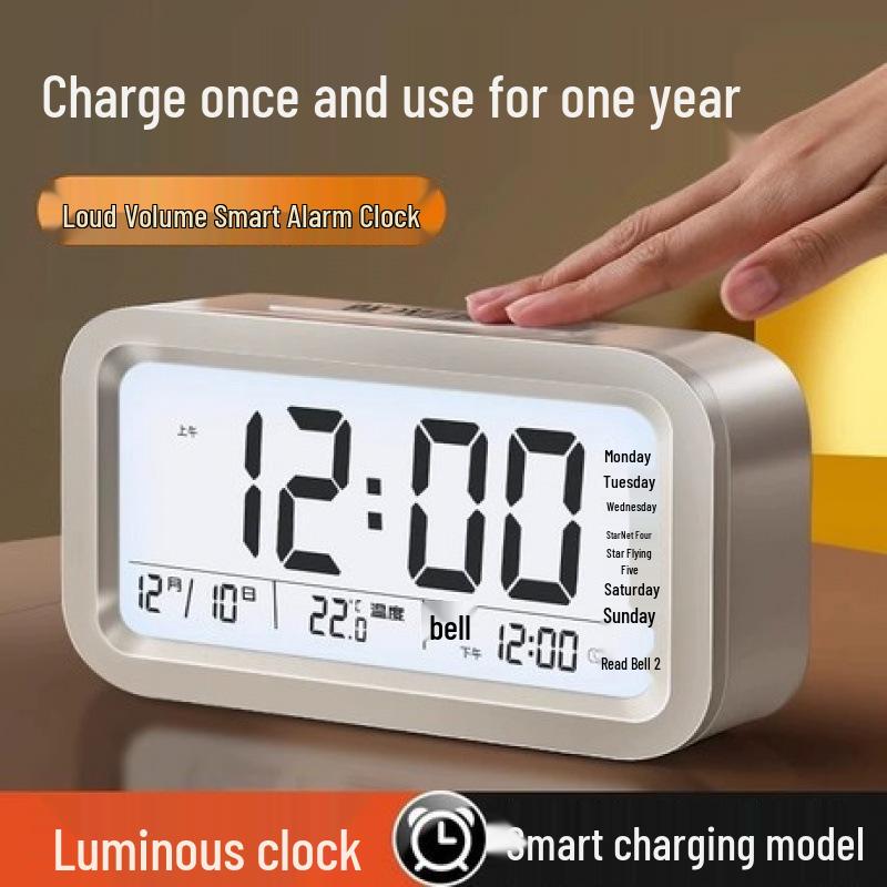 Luminous Charging Alarm Clock with Voice Announcer