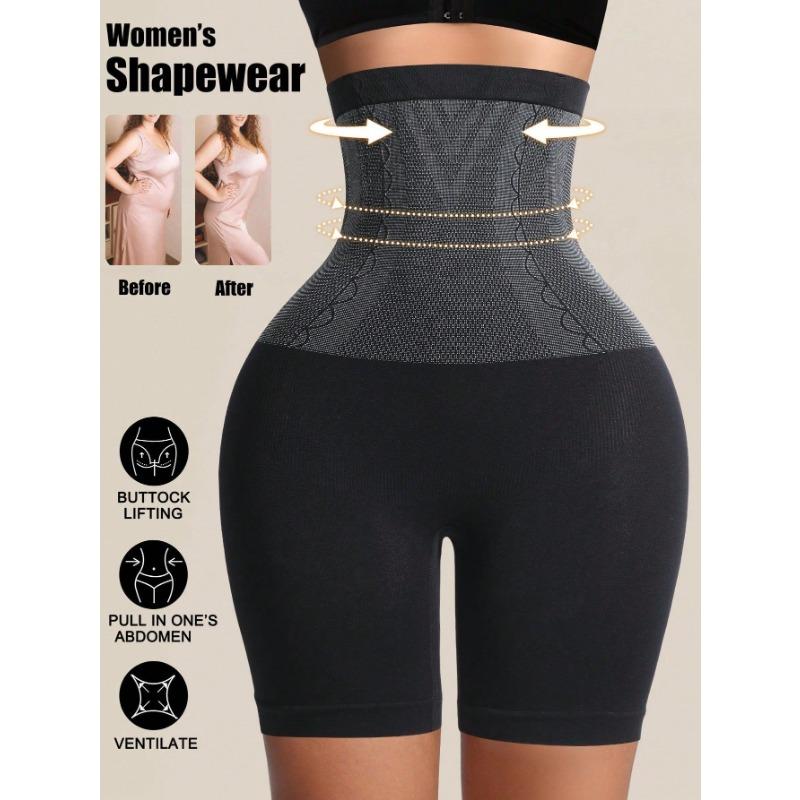 

High Waist Steel Bone Tummy Control Shapewear Women Hip Lifting Seamless Slim Mid Thigh Shorts S чёрный
