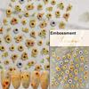 1pcs 5D Bronzing Shininy Flower Nail Art Stickers Pink Sakura Self-Adhesive Nail Decorations Decals Accessories
