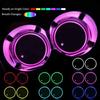 LED Car Cup Holder Light 7 Colors Light Up Cup Coaster USB Rechargeable Interior Atmosphere Lamp for Car Truck Vehicle Decoration