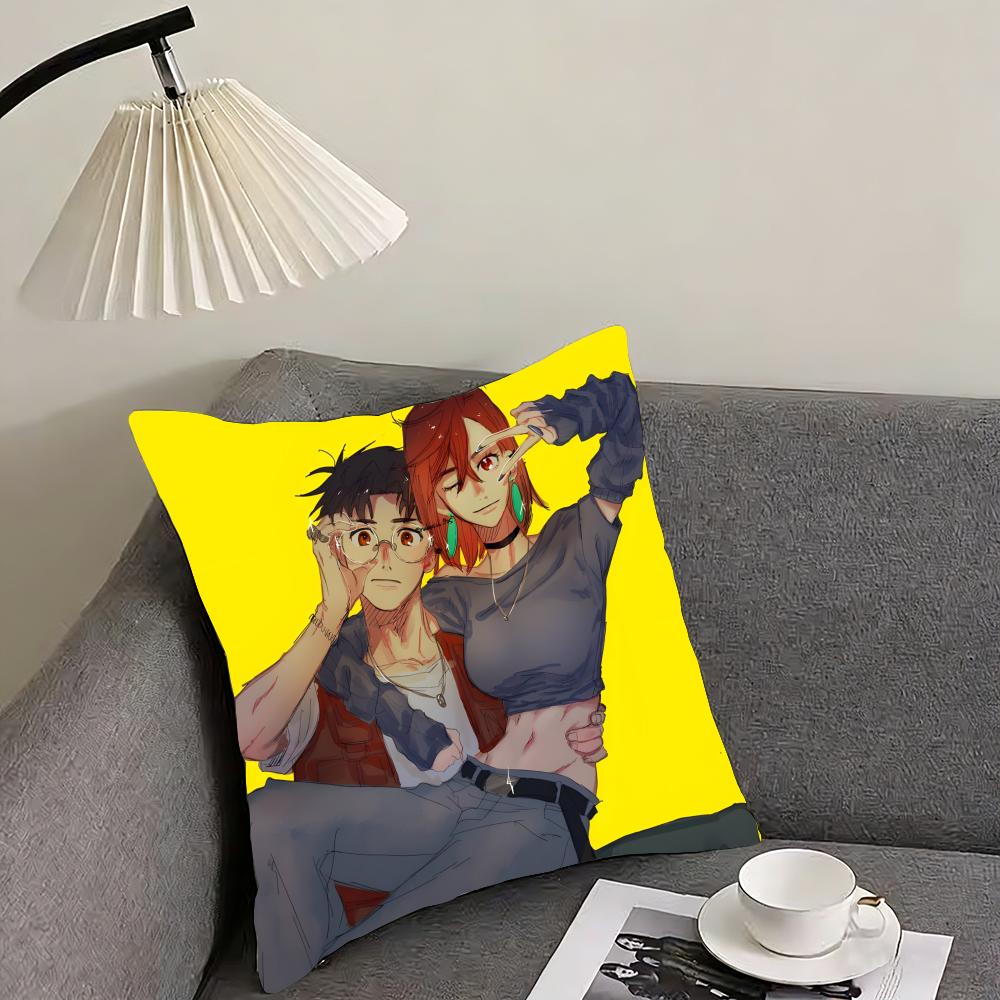Dan Da Dan anime Cushion Cover Reversible Plush Pillow Cover – For car, sofa, bedroom, perfect as a gift.