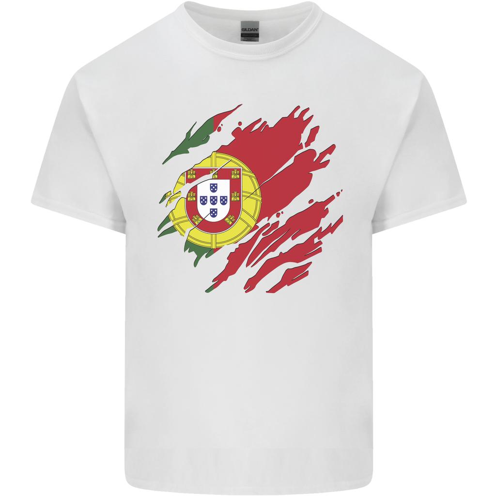 Torn Portugal Flag Portuguese Day Football Unisexs Light Cotton TShirt