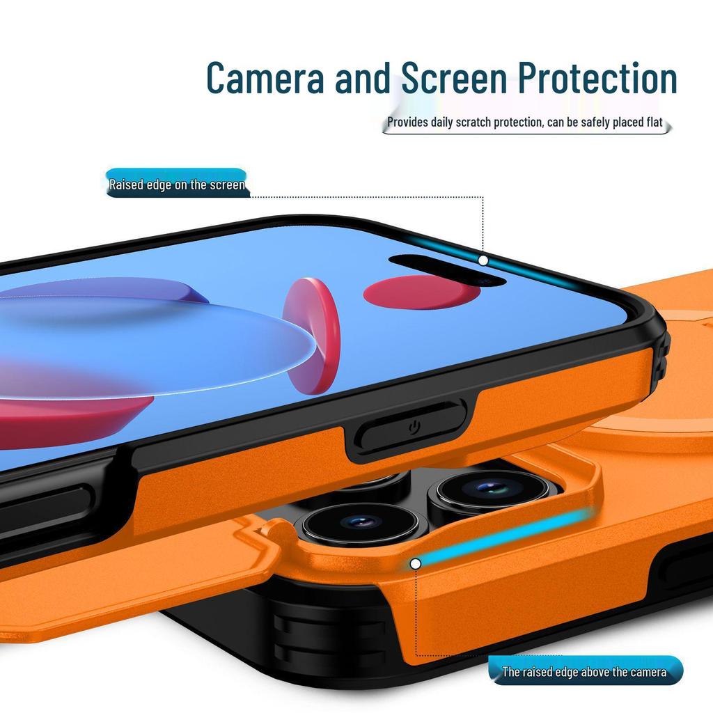 Magnetic Stand iPhone 17 Pro Max Case with Push-Window & Apple 16 Anti-Fall Protection