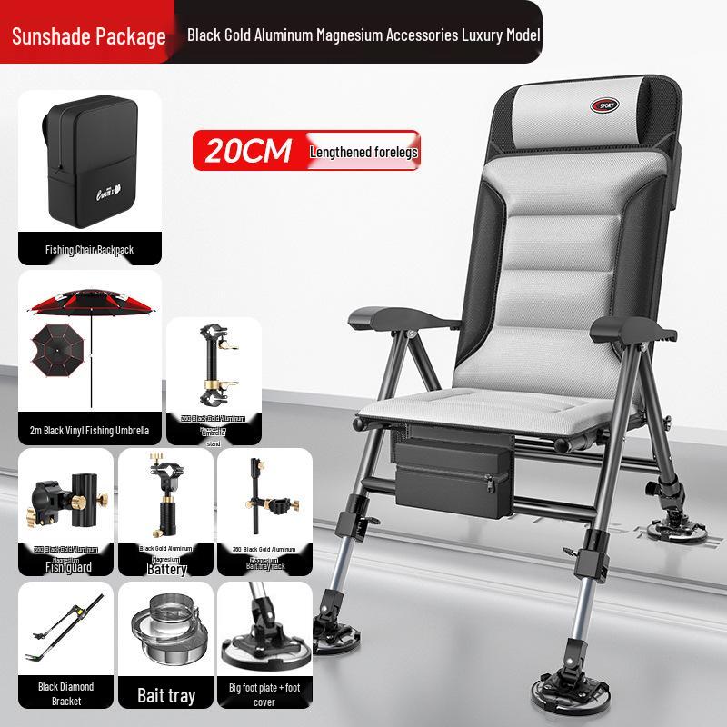 Reclinable European Multi-Functional Folding Fishing Chair