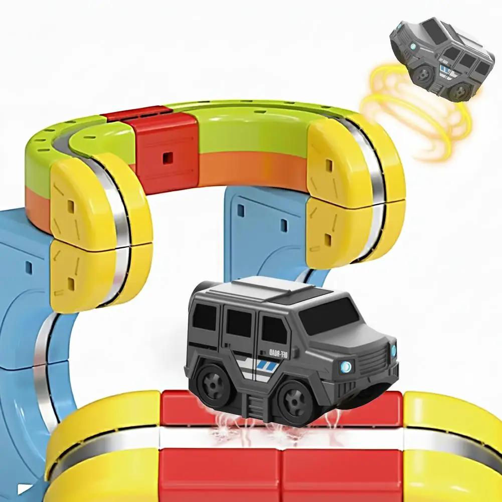 Magical Anti-Gravity Magnetic Track Cube DIY Assembly Toy Versatile Small Train On Gravity-defying Tracks for Fun Learning M0M9