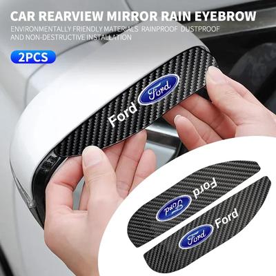 Heiß 2025 Heiß Für Ford Auto Rückspiegel Regenaugenbraue Visier Kohlefaser Auto Rückspiegel Sonnenblende Für Ford Ranger C-Max S-Max Foc