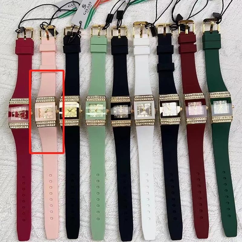 GALAXY export populaire double rangée diamant or montre femme montre silicone femme montre médiévale femme