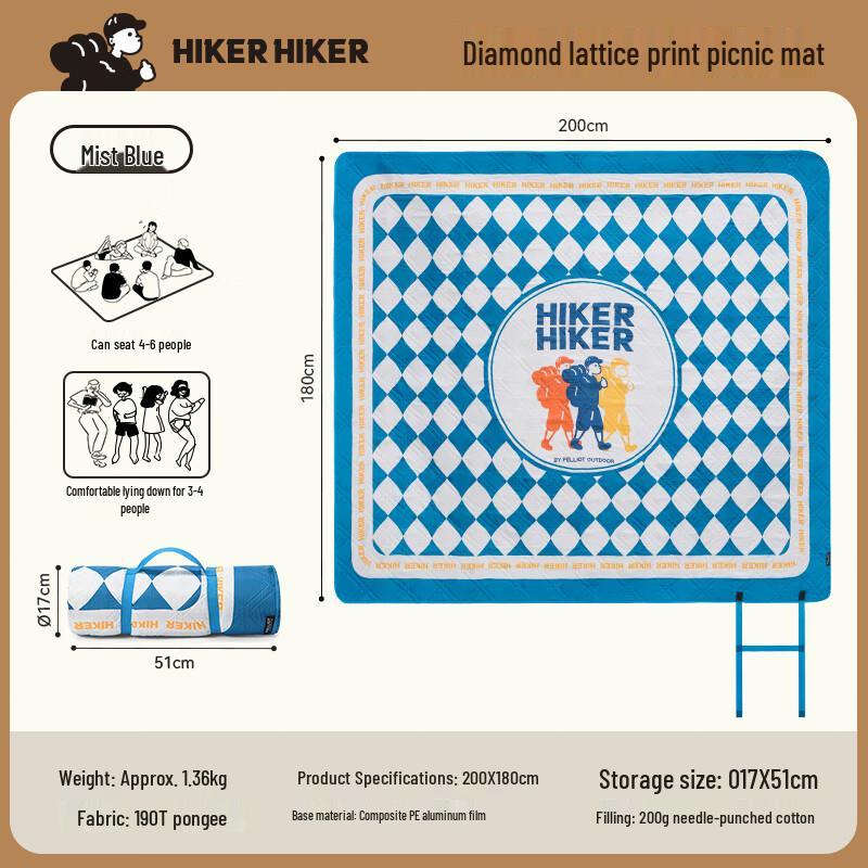 Pelliot HIKER Outdoor Picnic & Camping Mat 200X180cm