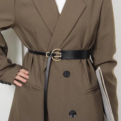 Women Knotted PU Leather Belt New Metal Buckle Adjustable Waist Belts Lady Female Dress Coat Skinny Decoration Girdle Straps