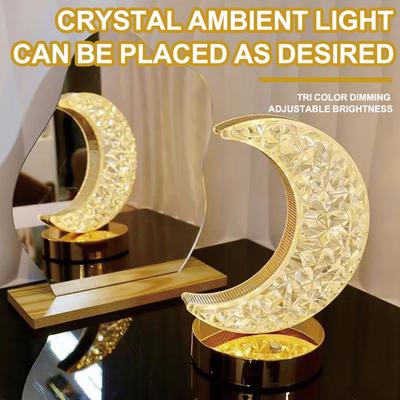 Moon Star Led Night Light Rechargeable  Table Lamp Touch Switch Dimmable Ramadan Room Decor Ambient 3D Moon Lamp Eid Gift