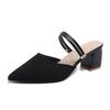 Pointed Thick Heel Solid Color Fashion Single Shoes Women's New Two Wear Cool Slippers Women's Fashion High Heel Sandals