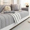 Washed Cotton Embroidered Stripe Sofa Mat Living Room Universal Sofa Slipcover Non-Slip Solid Color Couch Cushion Backrest Towel