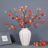 Long Branches Artificial Lantern Fruits Bouquets Red Plastic Fake Flower  Home Vase Decor