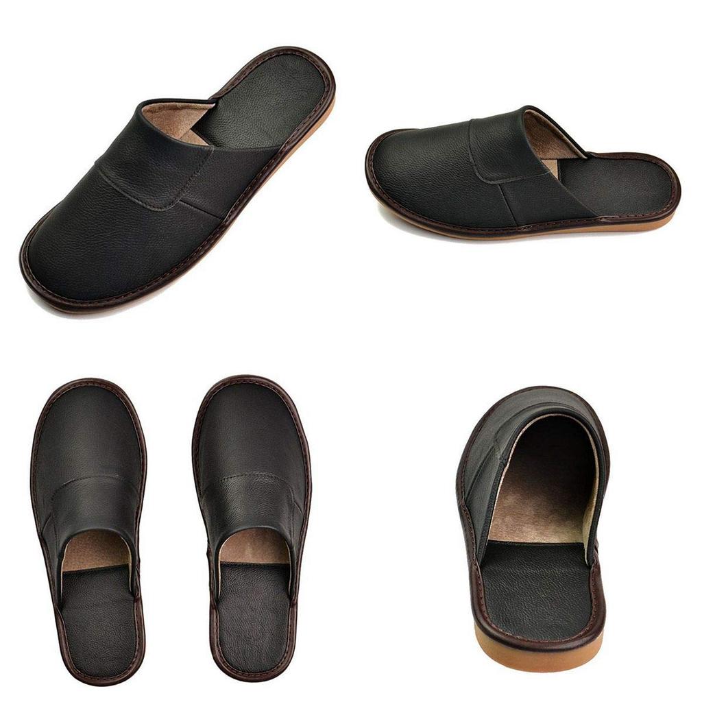 Hazako Stylish Genuine Leather Slippers for Entrance Front Suitable for Model and Wedding Gifts for Respect for the Aged Entrance and Fits up to 26cm