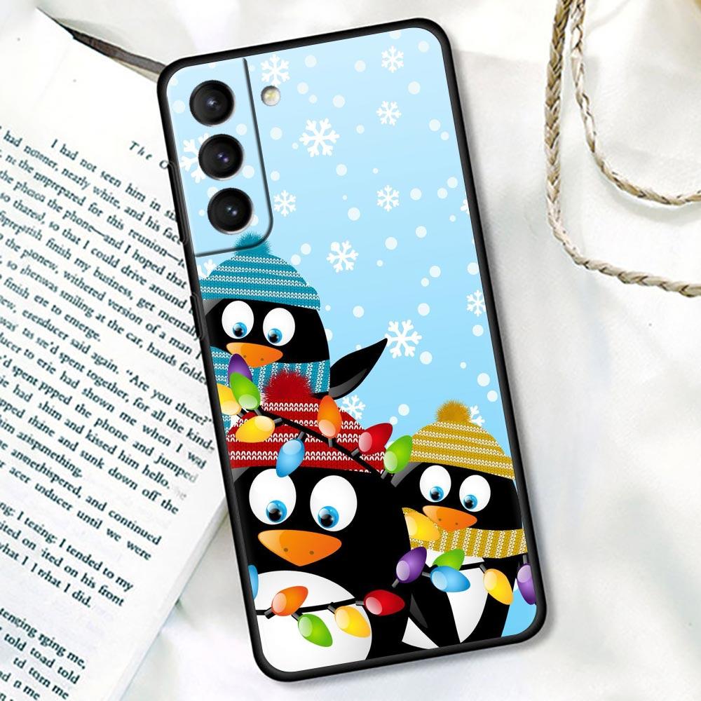 S24Ultra For Samsung Galaxy S21 S20 FE S22 Ultra 10 S23 S24 Plus Phone Case Funda Cover Merry Christmas Gift Santa Claus Snowman