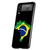 Phone Case for Samsung Galaxy Z Flip 3 4 5 6 7 Folding Black Shell For Samsung Z Flip4 Flip5 PC Hard Cover Large Brazil Flag
