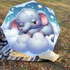 1PC Elephant cloudAutomatic Open/Close Umbrella with Windproof, 8-Rib Sturdy Canopy, Durable Ribs, Fashionable Design, Outdoor Accessory, Fun Prin, Ho