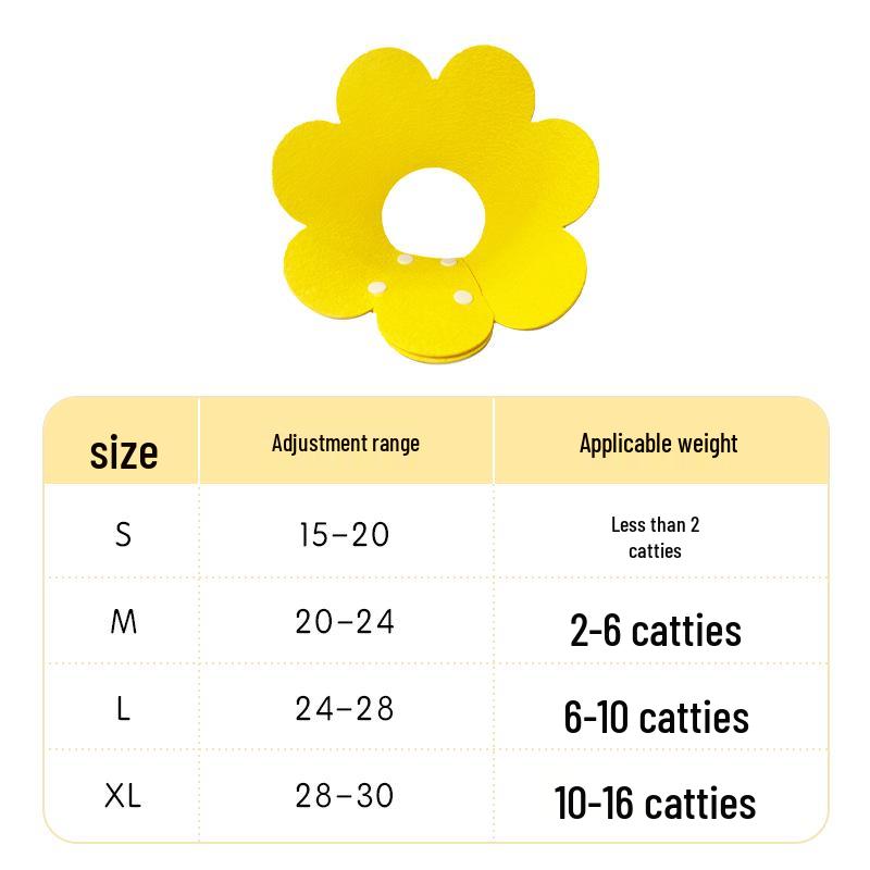 Sunflower Felt Hood Cat Collar: Lightweight, Breathable, Anti-Lick, and Anti-Bite Protection
